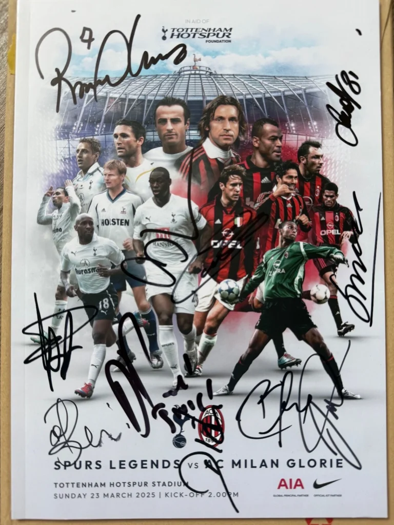 AC Milan Legends Signed Programme *RARE* *EXACT PROOF OF SIGNING* DIDA , CAFU