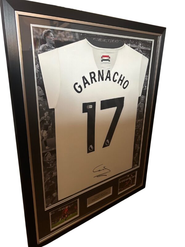 Alejandro Garnacho Signed Manchester United shirt Framed AFTAL AUTH+ VIDEO PROOF