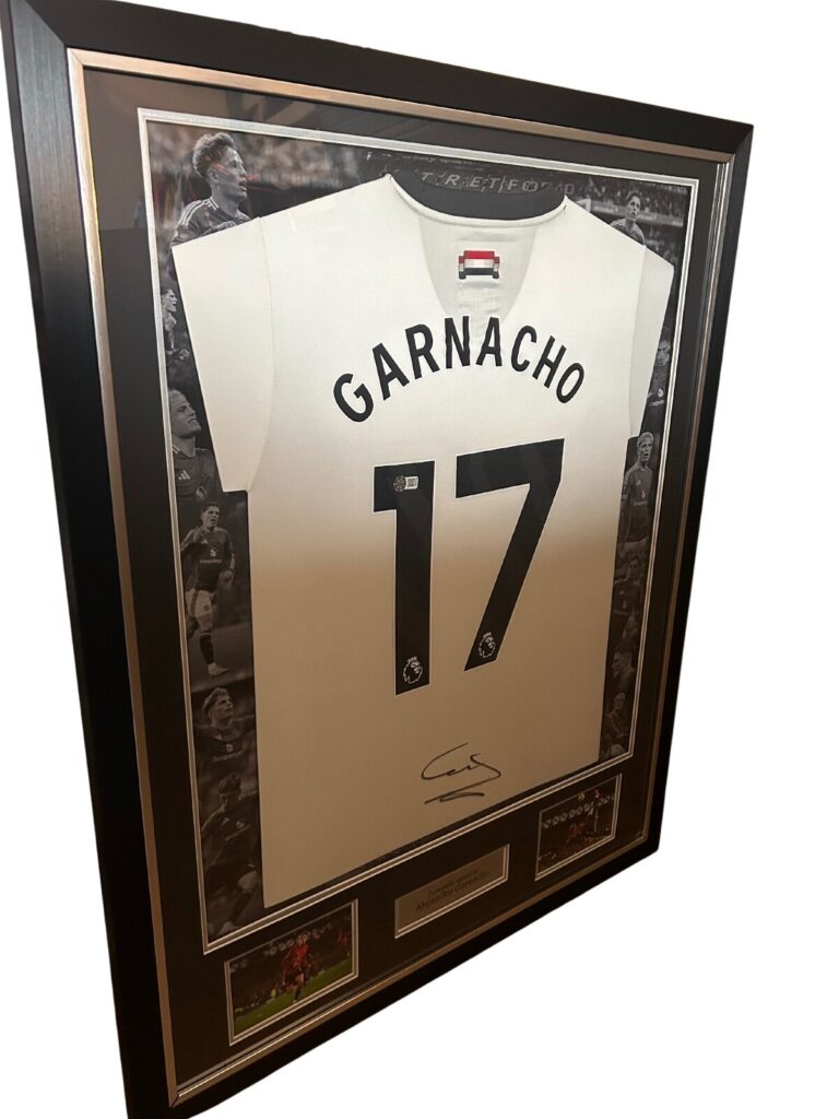 Alejandro Garnacho Signed Manchester United shirt Framed AFTAL AUTH+ VIDEO PROOF