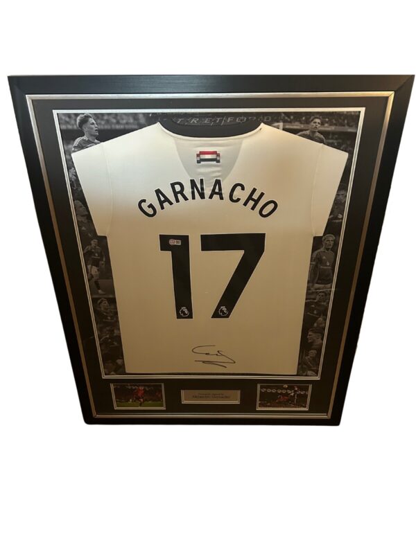 Alejandro Garnacho Signed Manchester United shirt Framed AFTAL AUTH+ VIDEO PROOF