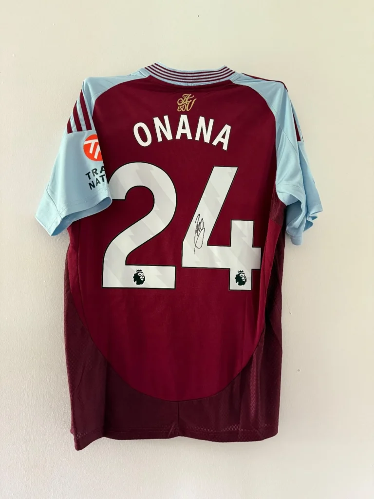 Amadou Onana Aston Villa Signed Shirt *EXACT PROOF OF SIGNING* RARE