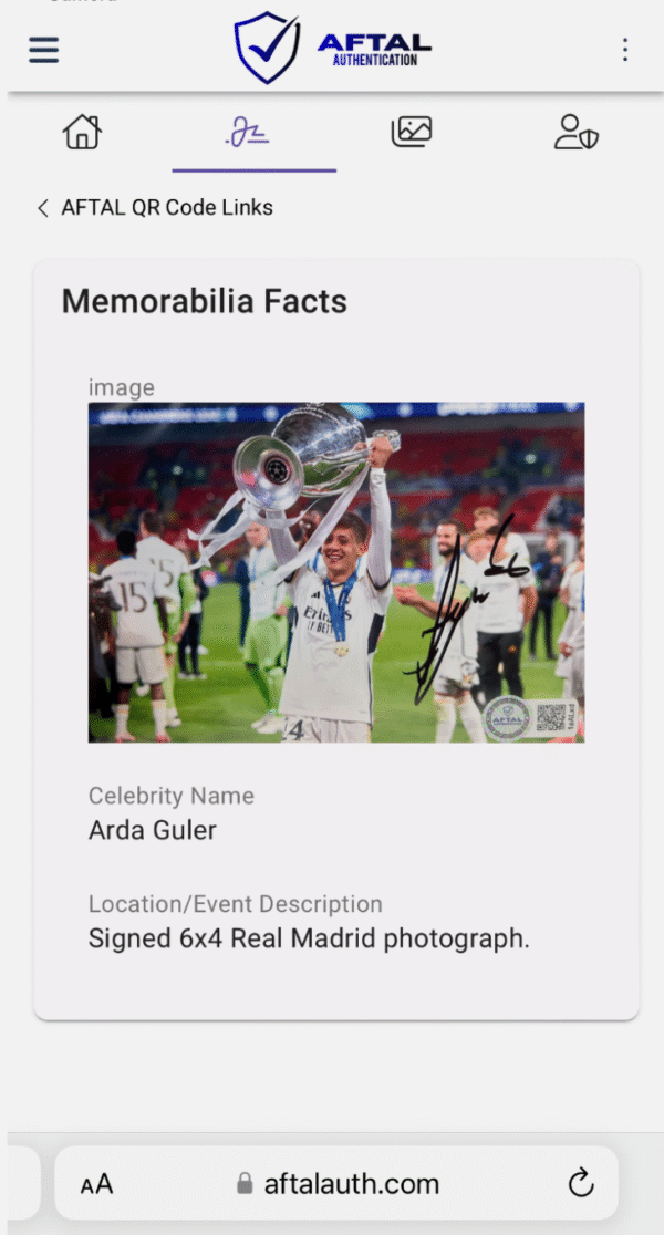 Arda Güler Real Madrid Signed Photo & Medal Framed *AFTAL & VIDEO PROOF* RARE
