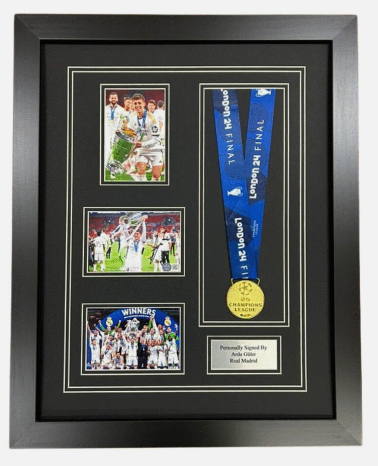 Arda Güler Real Madrid Signed Photo & Medal Framed *AFTAL & VIDEO PROOF* RARE