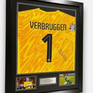 Bart Verbruggen Netherlands Signed Shirt Framed EURO 2024 Holland *EXACT PROOF*