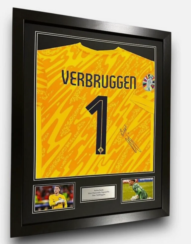 Bart Verbruggen Netherlands Signed Shirt Framed EURO 2024 Holland *EXACT PROOF*