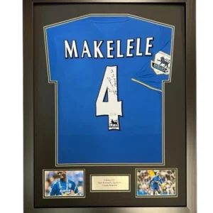 Claude Makelele Chelsea Signed Shirt FRAMED * RARE* PROOF OF PRIVATE SIGNING *