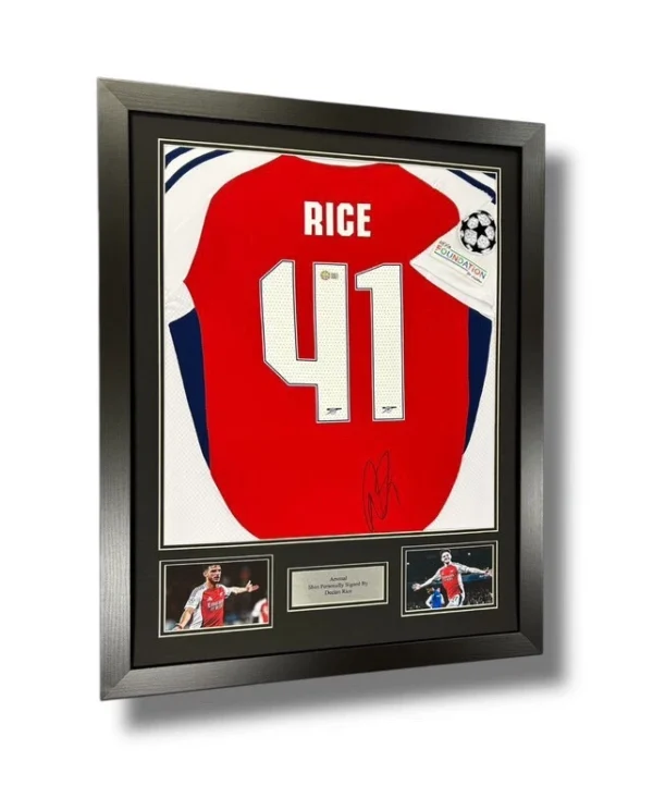 Declan Rice Arsenal signed shirt Framed *RARE* *AFTAL & VIDEO PROOF INC*