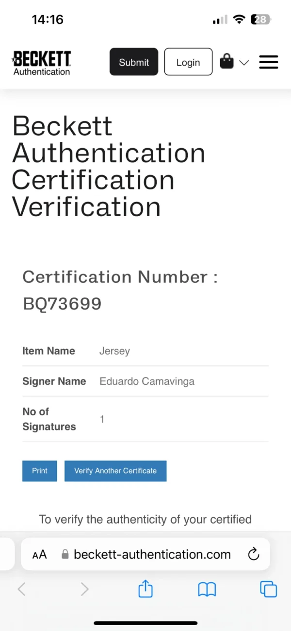 Eduardo Camavinga Real Madrid Signed Shirt *BECKETT AUTHENTICATED* RARE