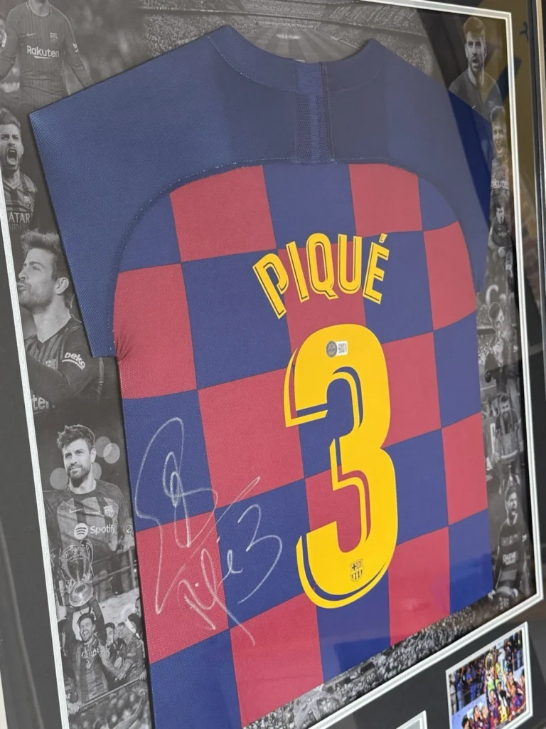 Gerard Pique Barcelona Signed Shirt FRAMED *RARE* EXACT VIDEO PROOF