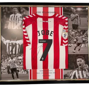 Jobe Bellingham Sunderland Signed Shirt FRAMED * VIDEO PROOF* MONTAGE FRAME