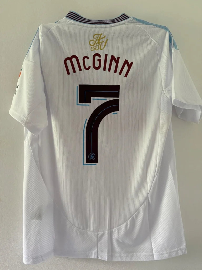 John McGinn Aston Villa Signed Shirt AWAY *EXACT VIDEO PROOF OF SIGNING*