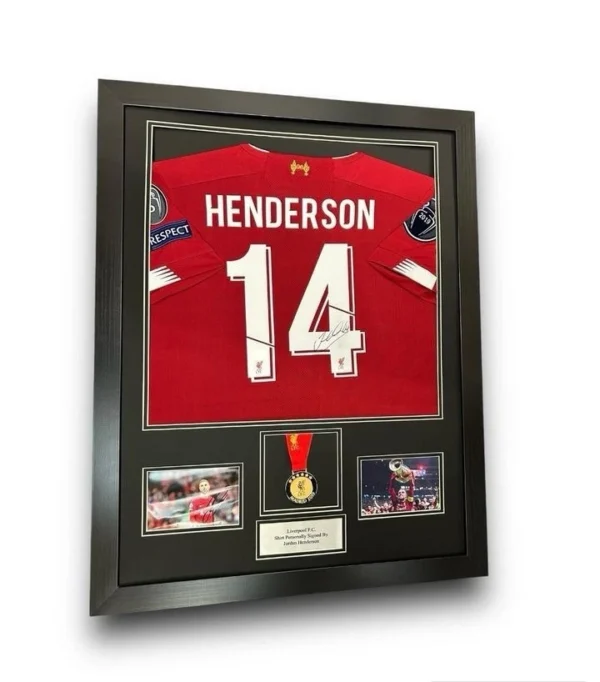 Jordan Henderson Liverpool Signed Shirt & Medal Framed *RARE, EXACT VIDEO PROOF*