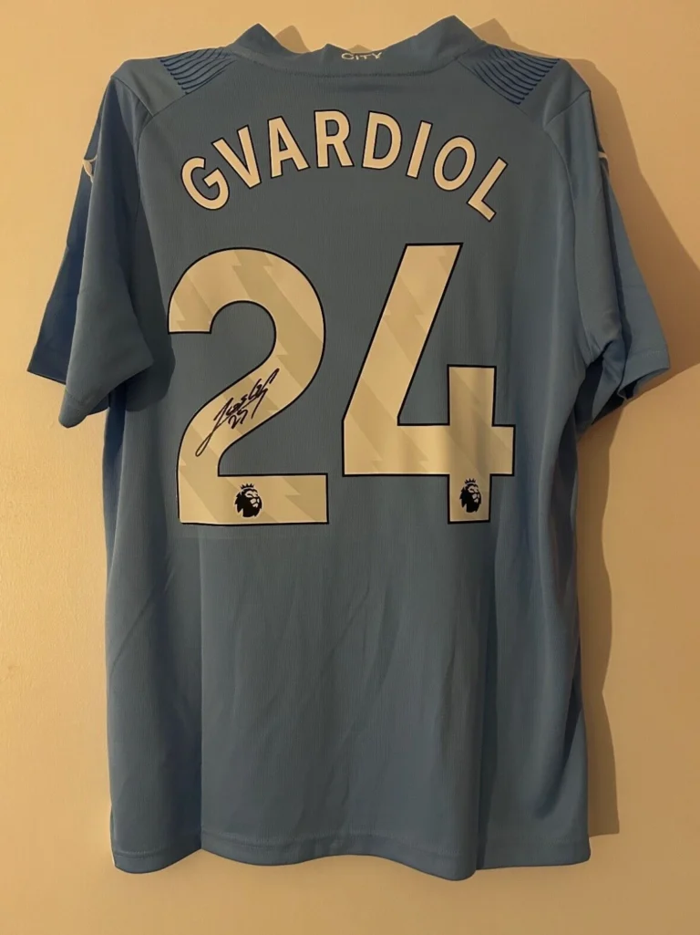 Josko Gvardiol Manchester City Signed Shirt *PROOF INCLUDED* RARE