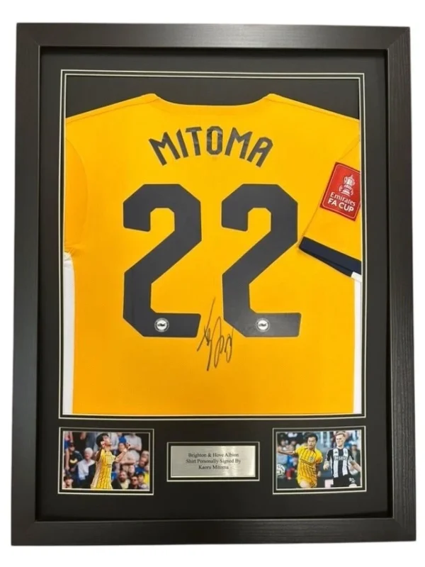 Kaoru Mitoma Brighton Signed Shirt Framed *EXACT VIDEO PROOF OF SIGNING* RARE