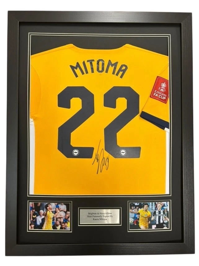 Kaoru Mitoma Brighton Signed Shirt Framed *EXACT VIDEO PROOF OF SIGNING* RARE