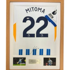 Kaoru Mitoma Brighton Signed Shirt Framed *EXACT VIDEO PROOF OF SIGNING*