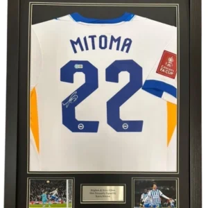 Kaoru Mitoma Brighton Signed Shirt Framed *RARE* EXACT PHOTO PROOF OF SIGNING