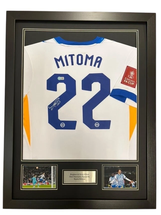 Kaoru Mitoma Brighton Signed Shirt Framed *RARE* EXACT PHOTO PROOF OF SIGNING
