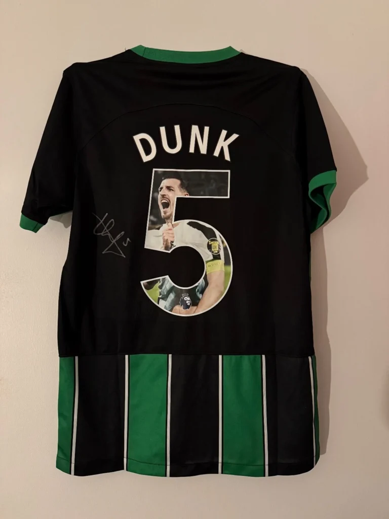 Lewis Dunk Brighton Signed Shirt *CUSTOM* RARE *EXACT VIDEO PROOF*