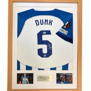 Lewis Dunk Brighton Signed Shirt Framed *EUROPA LEAGUE* RARE