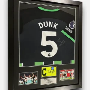 Lewis Dunk Brighton Signed Shirt + Signed Armband Framed *RARE*+ EXACT PROOF COA