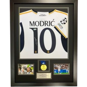 Luka Modric Real Madrid Signed Shirt FRAMED *CHAMPIONS LEAGUE MEDAL* RARE+PROOF