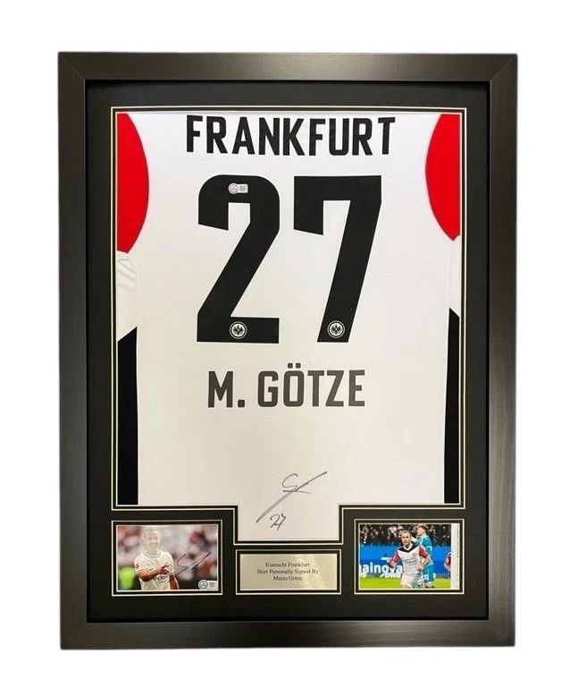 Mario Gotze Frankfurt Signed Shirt & Photo DUAL SIGNED FRAMED* RARE VIDEO PROOF