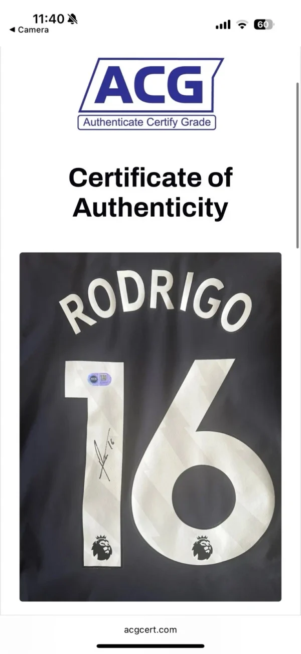 RODRI Manchester City Signed Shirt*RARE*ACG AUTHENTICATION *PLAYER EDTION BOXED* - Image 7