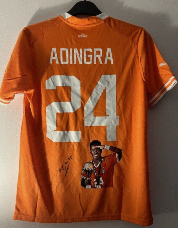 Simon Adingra Ivory Coast Signed Shirt *CUSTOM RARE* *VIDEO PROOF*