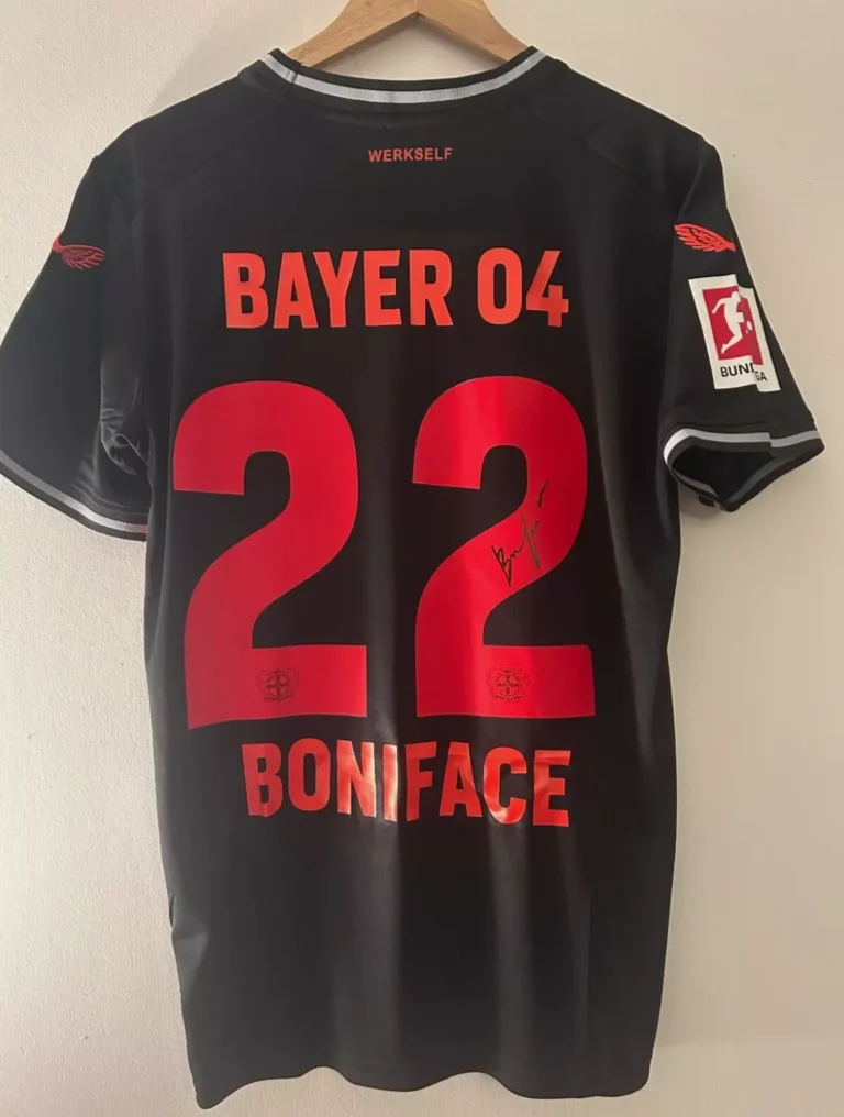 Victor Boniface Bayer Leverkusen Signed Shirt *PROOF INCLUDED*