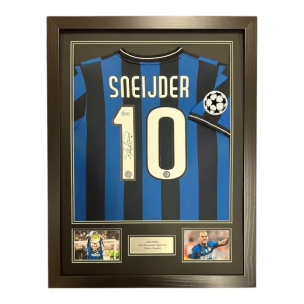 Wesley Sneijder Inter Milan Signed Shirt Framed *EXACT VIDEO PROOF* RARE