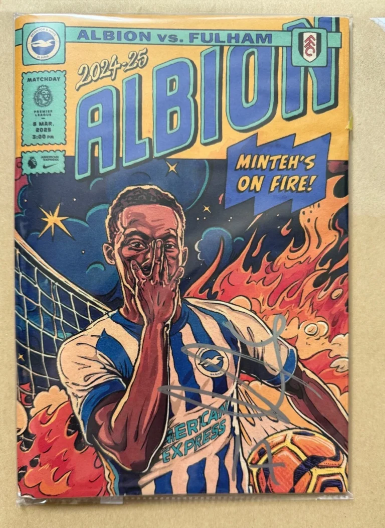 Yankuba Minteh Brighton Signed Macthday Programme *EXACT VIDEO PROOF*