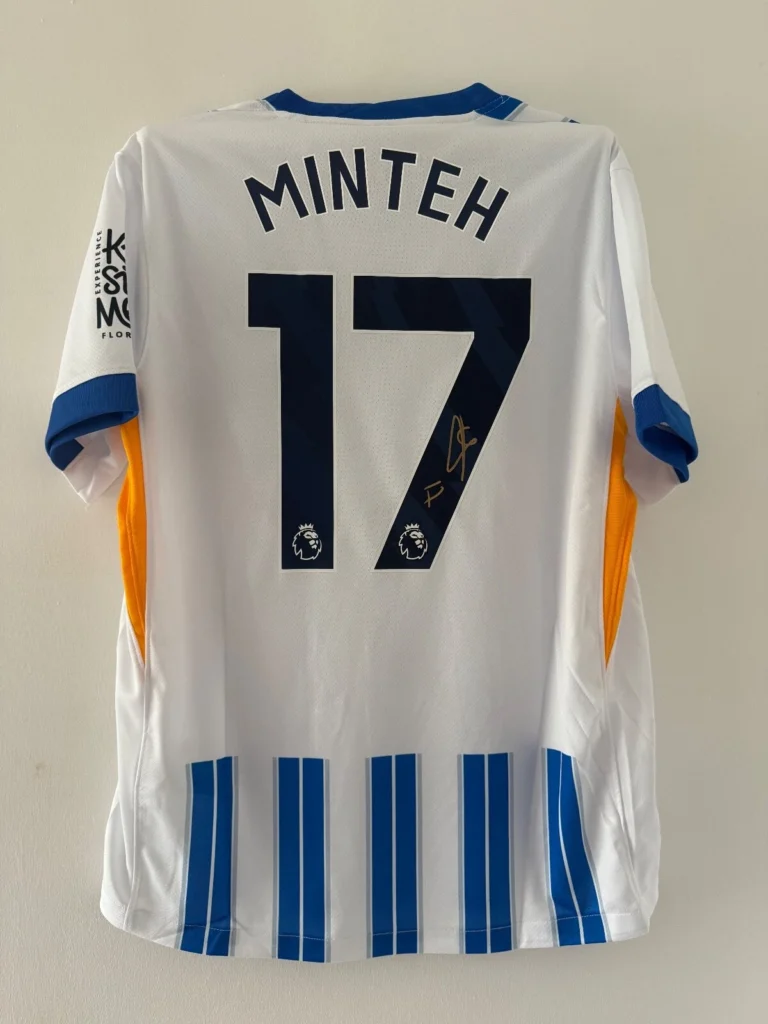 Yankuba Minteh Signed Brighton Shirt *EXACT VIDEO PROOF OF SIGNING*