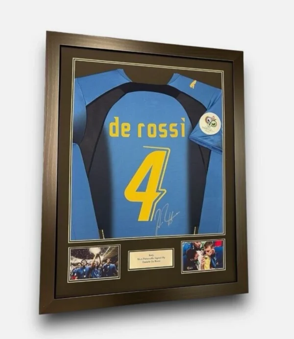 Daniele De Rossi Italy Signed shirt Framed 2006 WORLD CUP + EXACT VIDEO PROOF