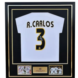 Roberto Carlos Real Madrid Signed Shirt Framed *EXACT VIDEO PROOF* RARE