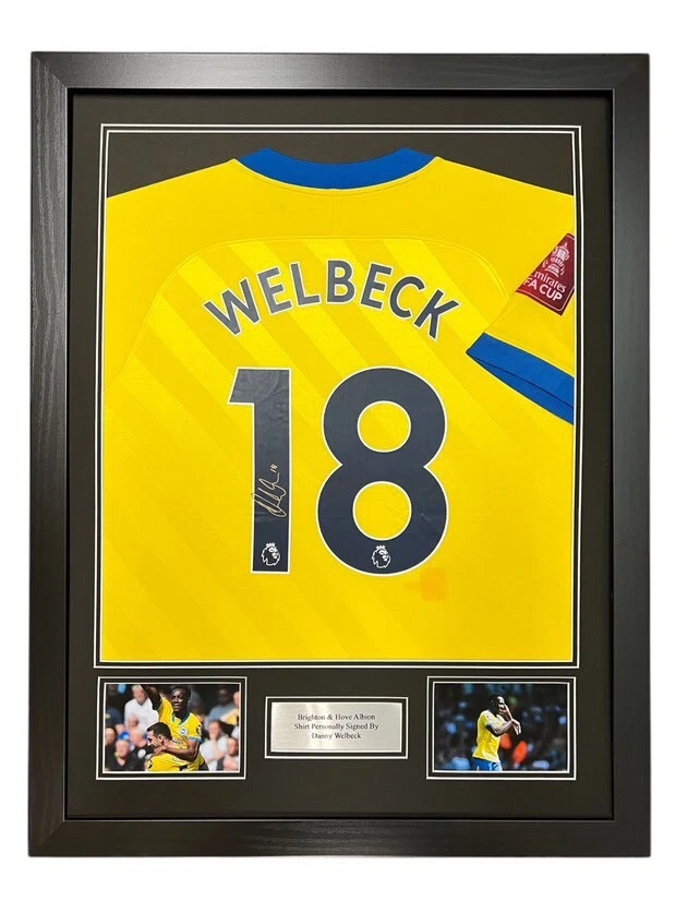 Danny Welbeck Brighton Signed Shirt Framed *PLAYER ISSUED* *RARE* CLUB COA