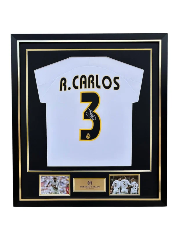 Roberto Carlos Real Madrid Signed Shirt Framed *EXACT VIDEO PROOF* RARE